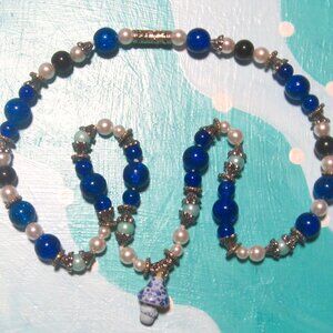 Glass Bead Mushroom Necklace